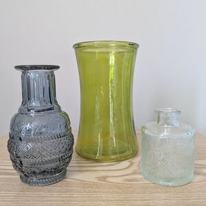 Glass Bohemian Earth Tones Mixed Sizes Vase Set